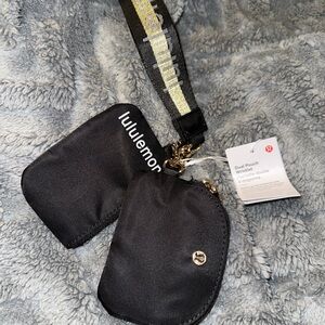 Lululemon Black and Gold Dual Pouch Wristlet